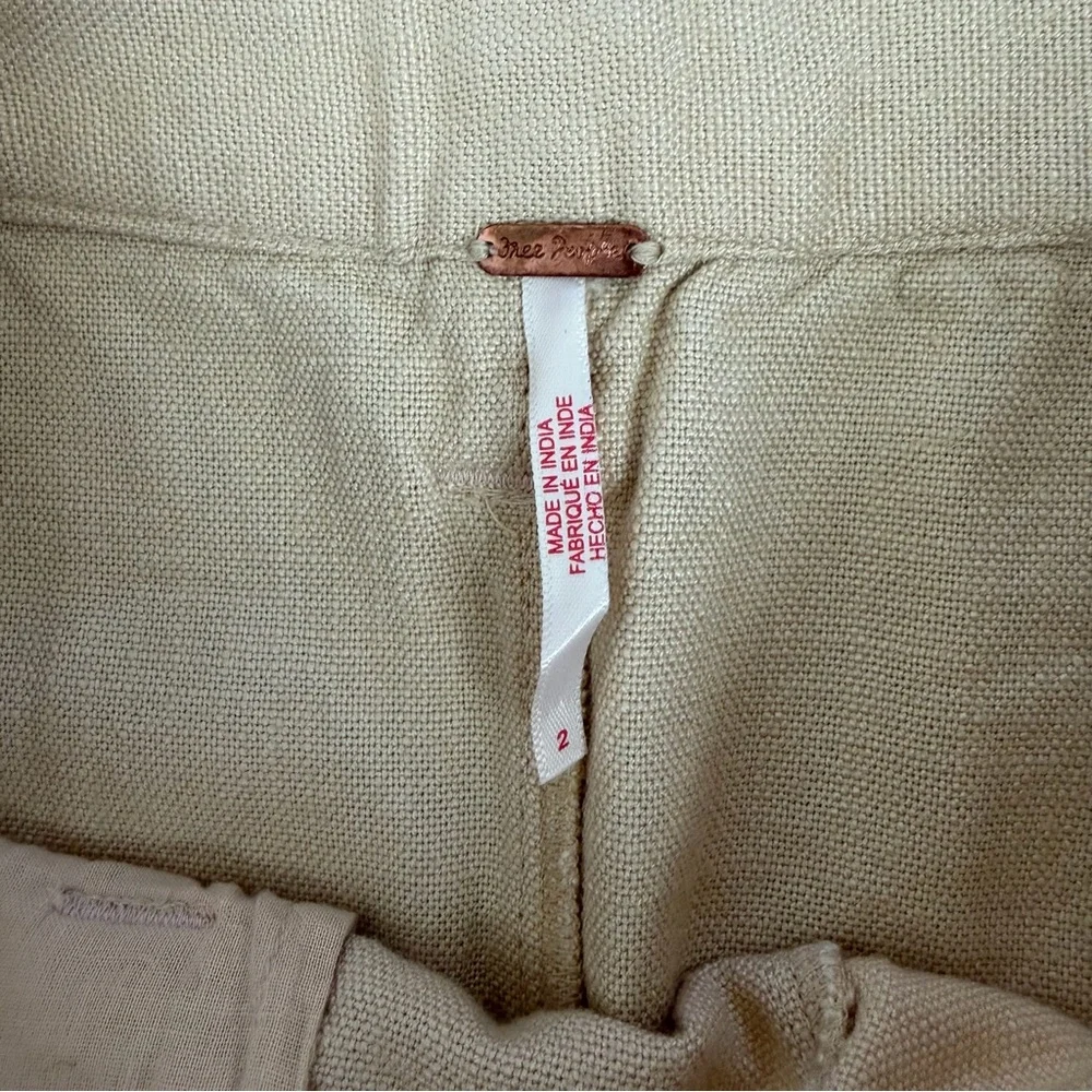Free People Can't Blame Me Linen Mini Skirt in Bleached Sand